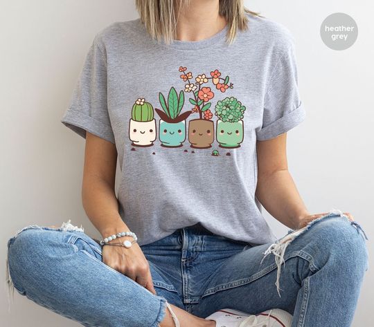Discover Plant Shirt, Cute Succulent T-Shirt, Cactus Graphic Tees, Floral Shirt