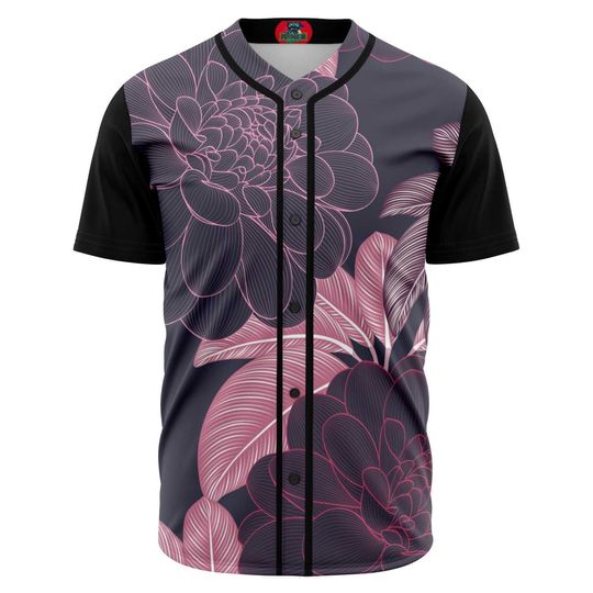Midnight Flower Unisex Baseball Jersey