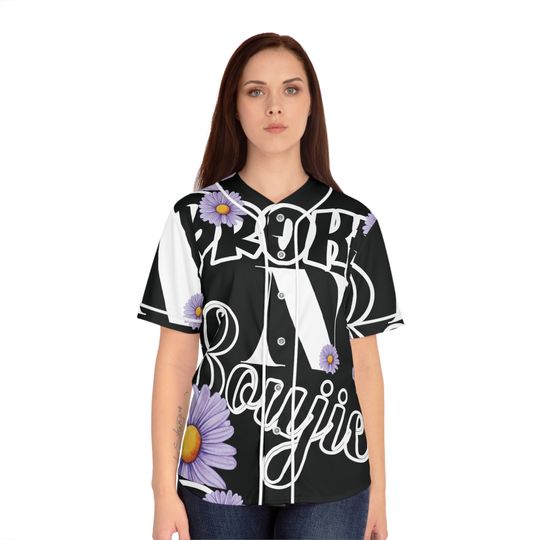 Discover Purple Daisies, Purple Flowers Design,Women's Baseball Jersey