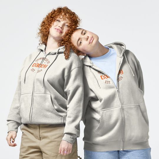 Discover Promoted To Daddy, Est 2024 Zipped Hoodie