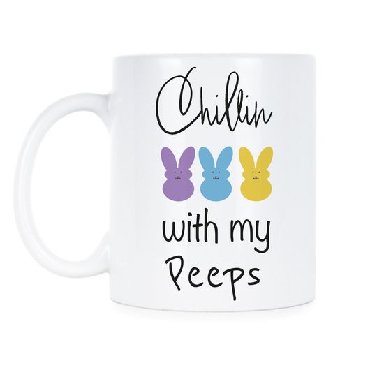 Discover Chillin with my Peeps Easter Mug Funny Easter