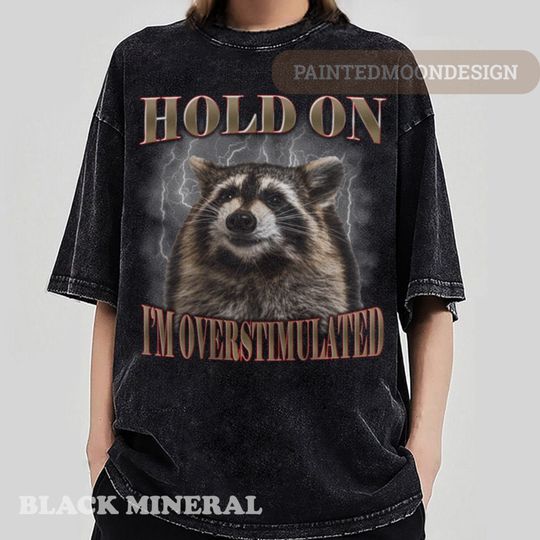 Discover Hold On I'm Overstimulated Vintage T Shirt