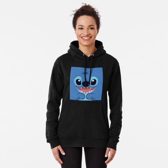 Cute Stitch Face Pullover Hoodie, Disney Stitch Hoodie, Stitch Ohana Means Family Hoodie