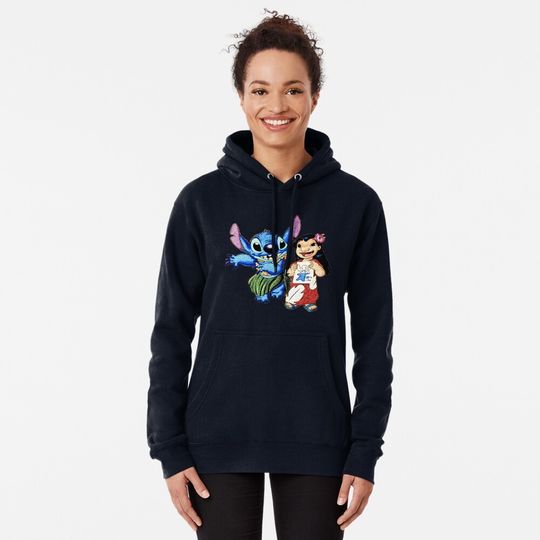 Lilo & Stitch Hula Pullover Hoodie, Disney Stitch Hoodie, Stitch Ohana Means Family Hoodie