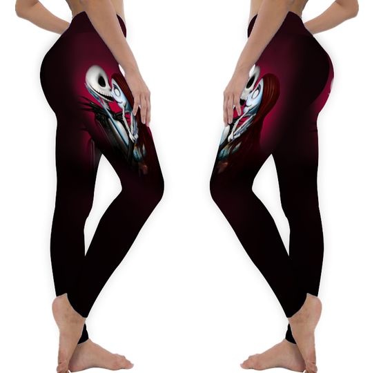 The Nightmare Before Christmas Jack Skellington and Sally Disney Hollow Tank Top Legging Set
