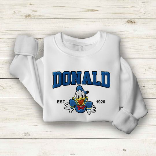 Custom Character Disney Donald Embroidered Sweatshirt