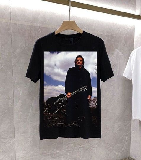 JOHNNY CASH T Shirt Tee Tshirt Shirt 1980s Rock Vintage