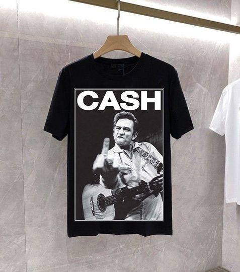 JOHNNY CASH T Shirt Tee Tshirt Shirt 1980s Rock Vintage
