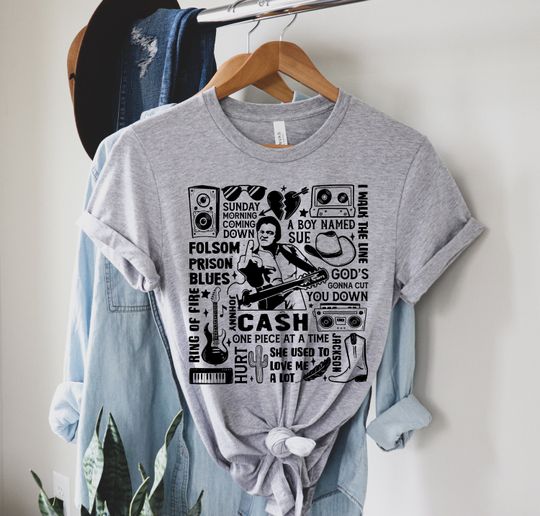 Johnny Cash Inspired Shirt Rock n Roll Concert Tee