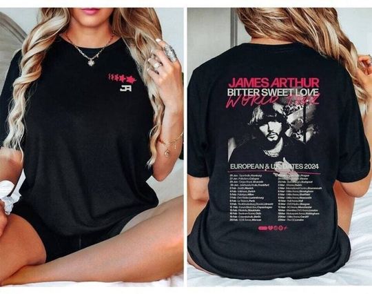 James Arthur Tour 2024 T-shirt, Bitter Sweet Love 2024 World Tour