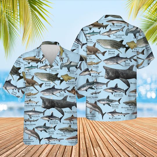 Types Of Sharks Hawaiian Shirt, Sharks Summer Shirt, Shark Hawaiian Shirt