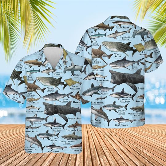 Discover Types Of Sharks Hawaiian Shirt, Sharks Summer Shirt, Shark Hawaiian Shirt