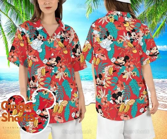 Discover Mickey Hawaiian Shirt, Mickey Button Shirt, Disney Hawaiian Shirt