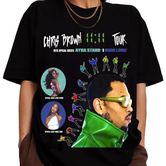 Discover Chris Brown 11:11 Tour 2024 Shirt, Chris Brown Fan Shirt