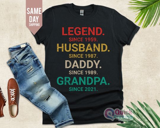 Legend Husband Daddy Papa Customized Tshirt, Funny Dad Birthday