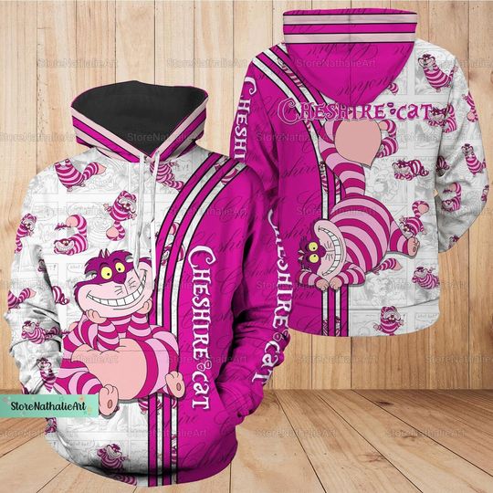 Cheshire Cat Hoodies, Disney Cheshire 3d Hoodies, Disney Alice Women Hoodies