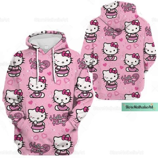 Hello Kitty Hoodies, Kitty Cat 3D Hoodies, My Melody Women Hoodies