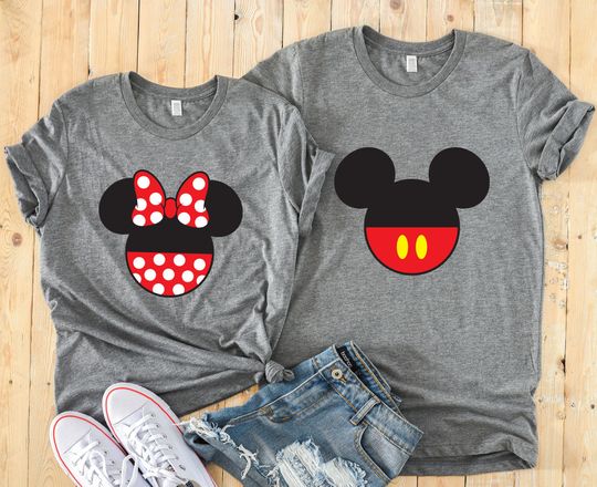 Mickey Mouse Pants and Minnie Mouse Pants - Disney Heads Matching Shirts