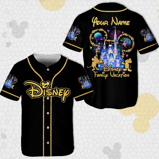 Personalized Disneyy Baseball Jersey, Disneyland Family Vacation Baseball Jersey Shirt