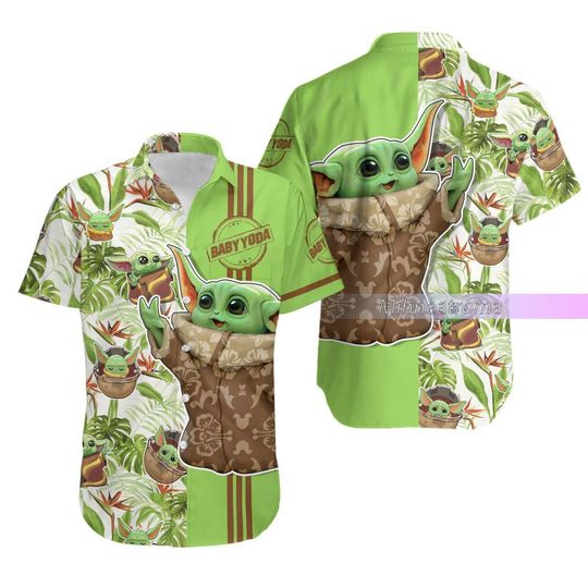 Baby Yoda Hawaiian Shirt, Star Wars Shirt, Baby Yoda Shirt