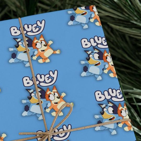 BlueyDad Gift Wrapping Paper | Disney Gift Wrap | Cartoon Show Gift Paper