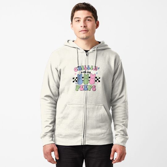 Discover chillin with my peeps T-shirt Zipped Hoodie