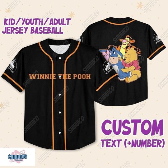 Discover Personalized Winnie The Pooh Jersey, Pooh Baseball Jersey