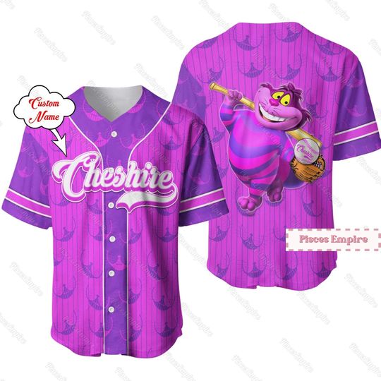 Cheshire Cat Jersey, Disney Alice Jersey Shirt, Cheshire Cat Baseball