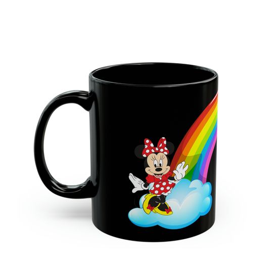 Black Disney Mug Mockup, Vintage Black Cup, Ceramic Mug, Coffee Mug, Tea Mug, Black Cloud Mug, Black Minnie Mickey Mug