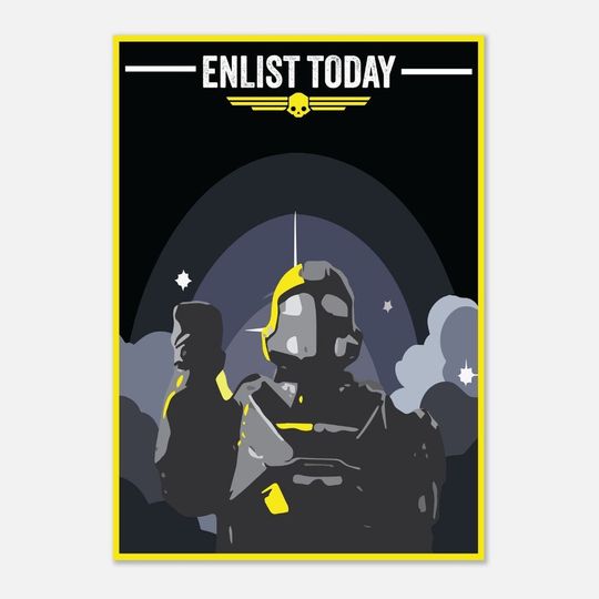 Helldivers 2 Enlist Poster, Gaming Gift, Video Game, Gamer Gift