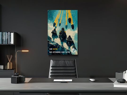 Discover Helldivers 2 "We Dive So Others May Live" Propaganda Art, Video Game  Poster