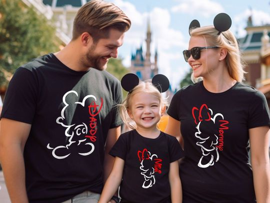 Discover Custom Mickey Minnie Family Shirt, Disney Family Vacation, Mickey Ears