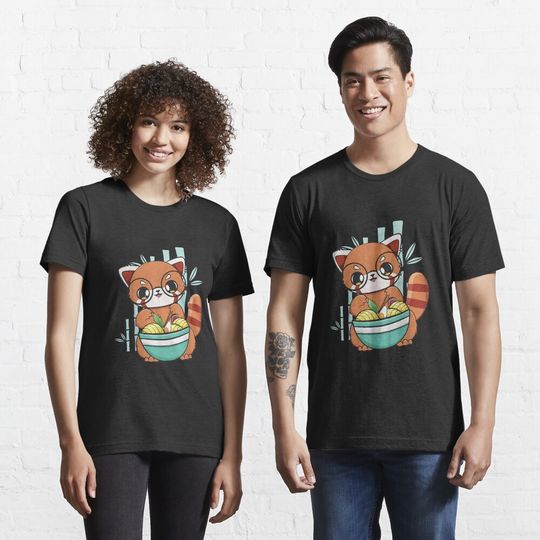 Discover Red Panda Eating Ramen I Love Ramen Japanese Noodles Anime Essential T-Shirt