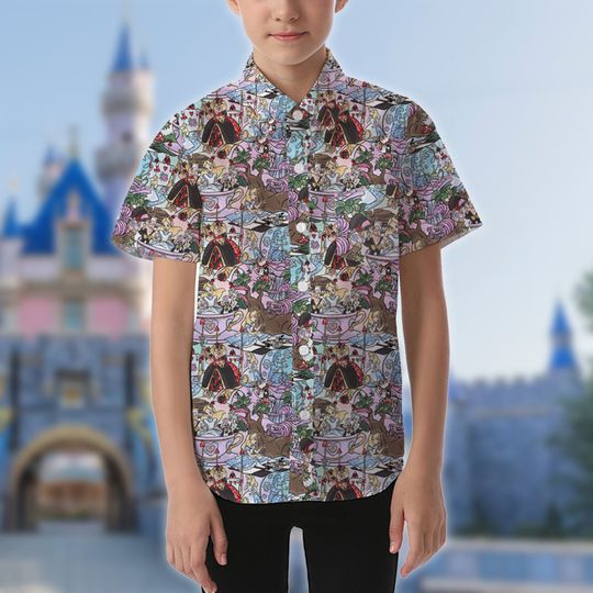 Girl Lost In Dreamland Hawaii Shirt, Animated Evil Queen Button Up Shirt