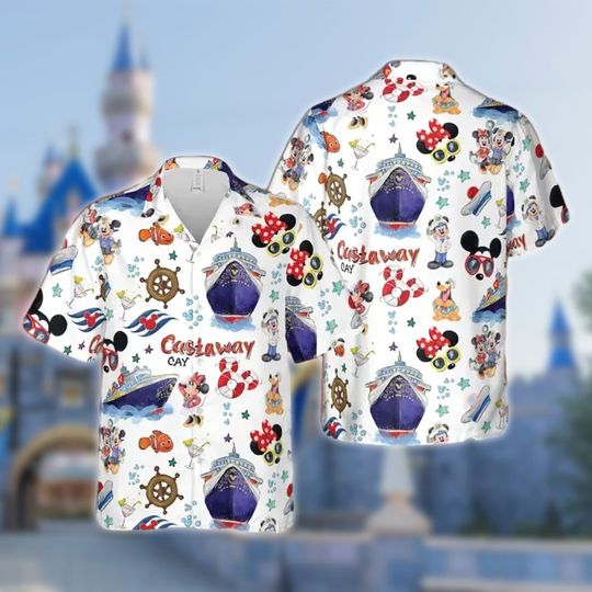 Discover Mouse Diving Hawaiian Shirt, Private Island Cruise Trip Aloha Shirt