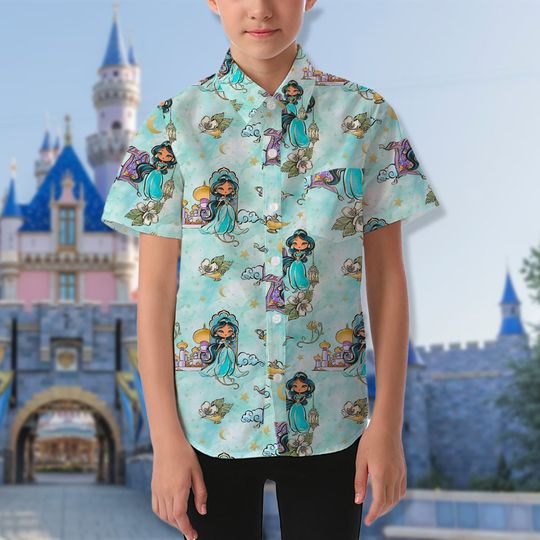 Discover Agrabah Princess Hawaiian Shirt, Magic Oil Lamp Button Up Shirt