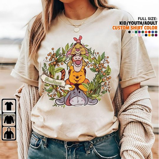 Custom Retro Winnie The Pooh And Friends Unisex T-Shirt