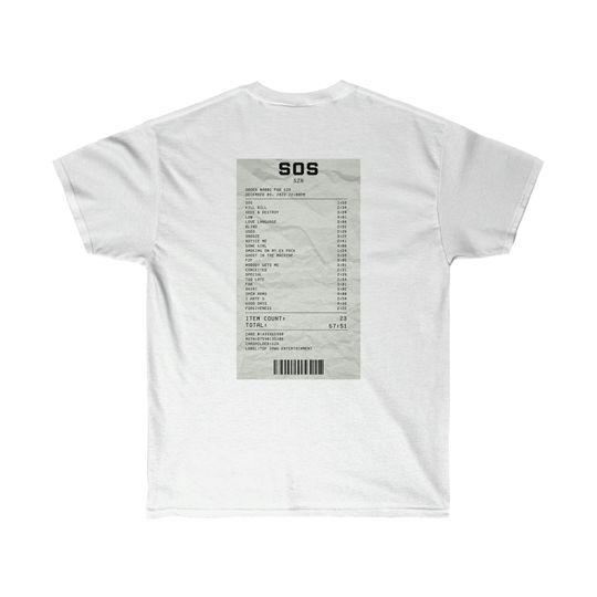 Discover Sza SOS Album Receipt Tracklist T-shirt
