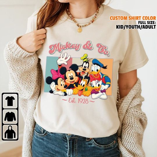 Discover Custom Vintage Mickey & Co 1928 Retro Vintage Disney, Retro Vintage Disney Shirt