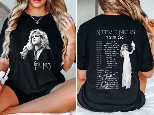 Stevie Nicks Tour 2024 Shirt, Stevie Nicks 90s Vintage Double Side Shirt, Stevie Nicks Graphic Tee, Gift for men women unisex tshirt