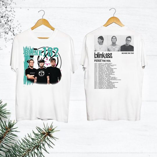 B182 Band 2024 World Tour Shirt, Blink Smile 182 Graphic T-shirt