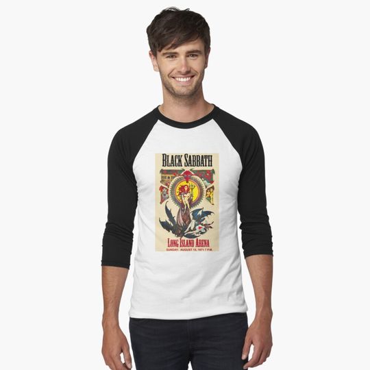 Discover Vintage Concert Musical Band Poster Baseball ¾ Sleeve T-Shirt