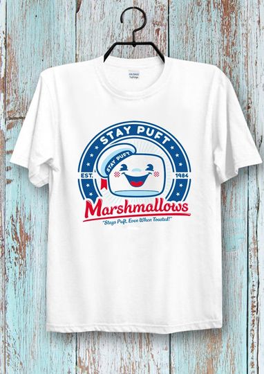 Stay Puft T Shirt Marshmallows Ghostbusters Film  T Shirt Tee Top Unisex Men's and Ladies  T-Shirt  Cool Ideal Tee Top