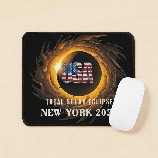 Total Solar Eclipse New York 2024 Mouse Pad