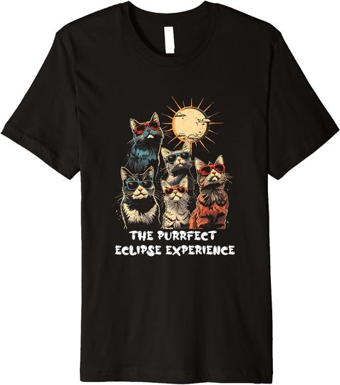 Discover View Totality April 8 2024 Astronomy Cat Lover Solar Eclipse Premium T-Shirt
