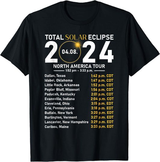Total Solar Eclipse North America Tour 2024 T-Shirt