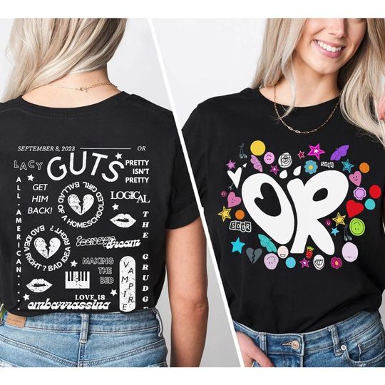 Discover Retro Guts Album Song Olivia Rodrigo Shirt, Olivia Rodrigo Guts