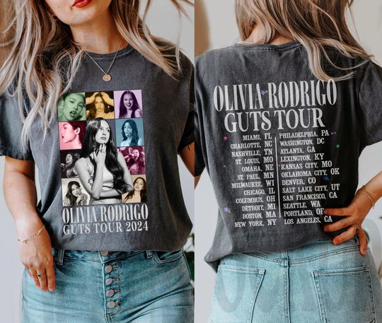 Discover Olivia Rodrigo Guts Tour 2024 Shirt, The Guts World Tour 2024