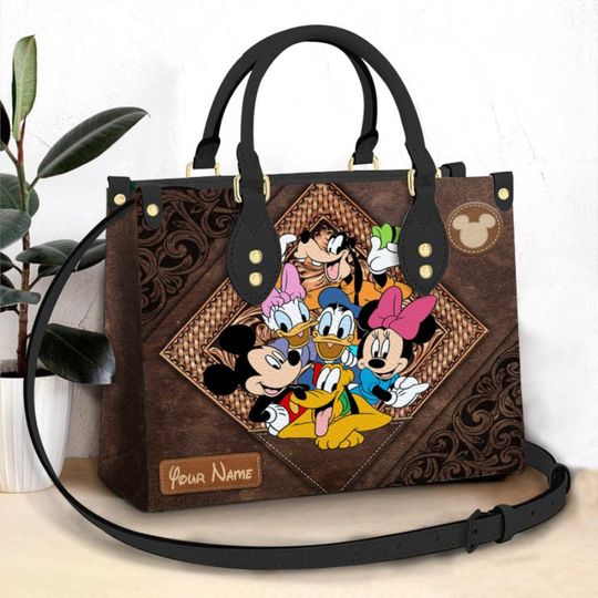 Discover Vintage Mickey Handbag, Mickey Leather Purse,Handmade Bag,Disney Women Handbag