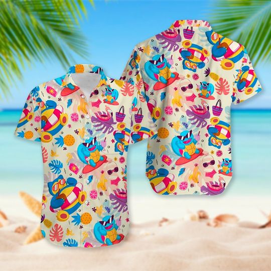 Discover Bear And Blue Turtle 3D All Over Printed Hawaiian Shirt
